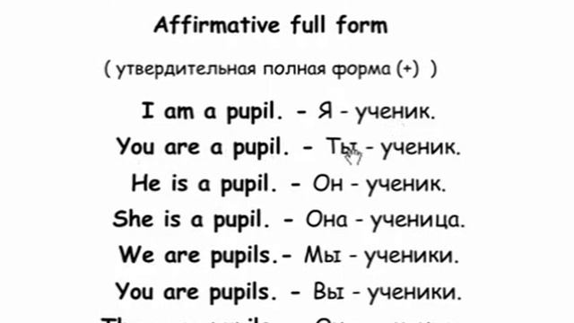 Be present simple affirmative full form for kids by mew 61 смотреть онлайн