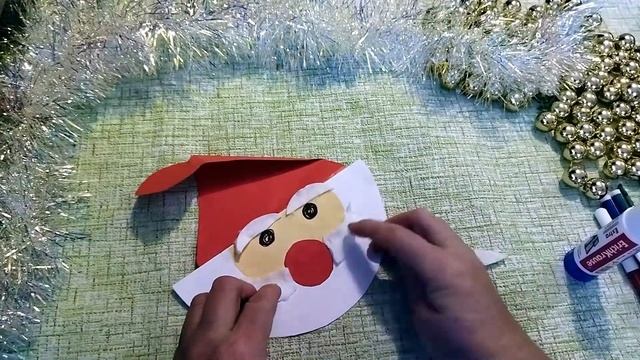Дед Мороз из бумаги. Новогодняя поделка в школу, садик быстро и легко своими руками смотреть онлайн
