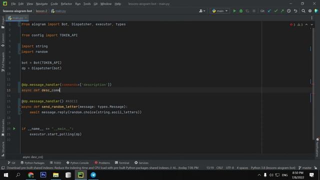 ПЕРВЫЕ КОМАНДЫ - ПРАКТИКА # Урок 4 - AIOGRAM (для чайников) - ПРОГРАММИРОВАНИЕ ПО ПЛЕЙЛИСТАМ смотреть онлайн