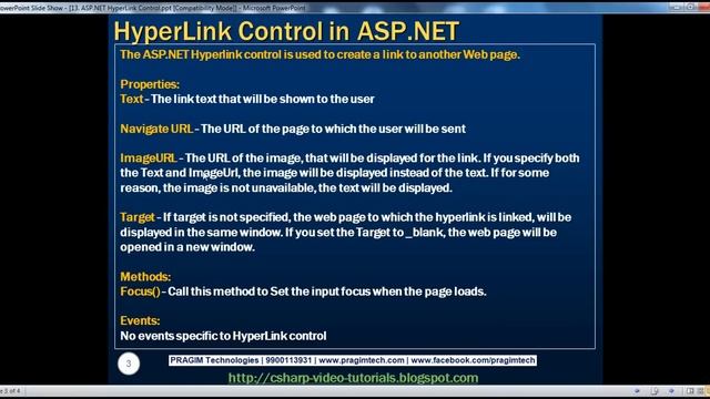 ASP NET Hyperlink control Part 13 смотреть онлайн