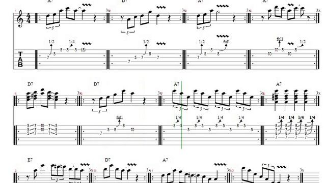 Упражнение №12 - крутые блюзовые лики  - медленно 80bpm