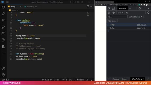 Objects & Classes 2 - Javascript Tutorial For Beginners - 2023 JavaScript Full Course in Hindi смотреть онлайн