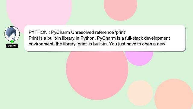 PYTHON : PyCharm Unresolved reference 'print' смотреть онлайн