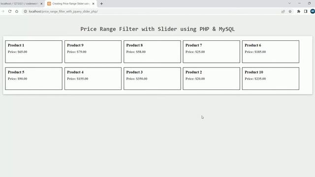 Price Range Filter with Slider in PHP using jQuery and Ajax смотреть онлайн