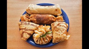 188. Блины. Начинки для  блинов и  5 способов завернуть их в блин.