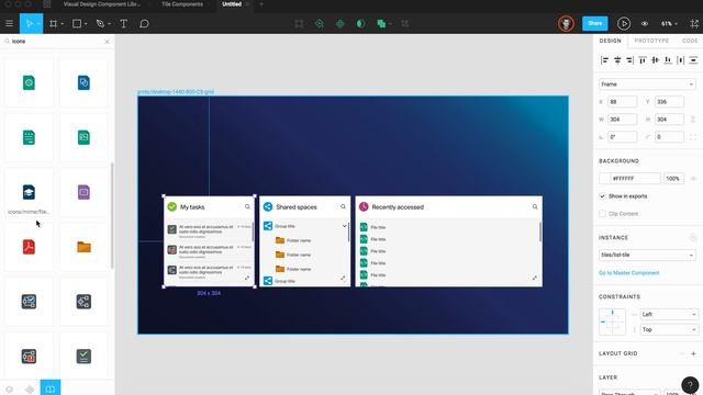 Tile component demo in Figma смотреть онлайн