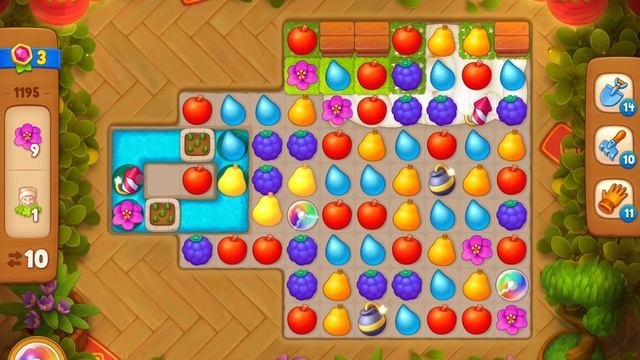 GardenScapes Level 1195 no boosters (18 moves) смотреть онлайн