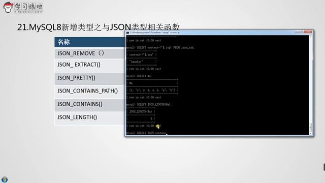 78 24 MySQL8新增Json数据类型之JSON删除及其他相关函数 смотреть онлайн