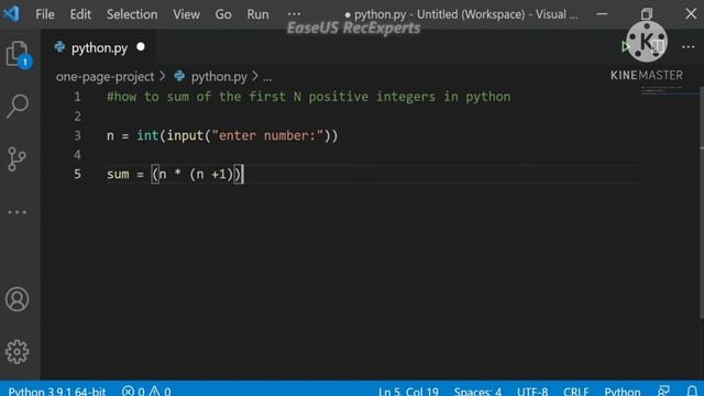How to sum of the first N positive Integer in Python ! Python program tutorial смотреть онлайн