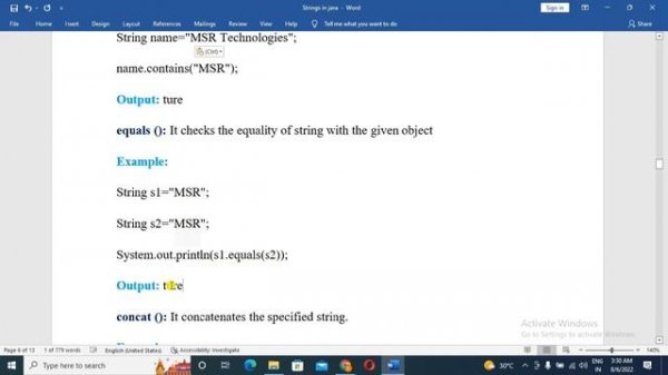 String class methods in java(Telugu)