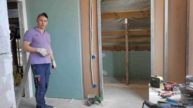 Межкомнатная перегородка из гипсокартона! За 1 день СВОИМИ РУКАМИ! смотреть онлайн