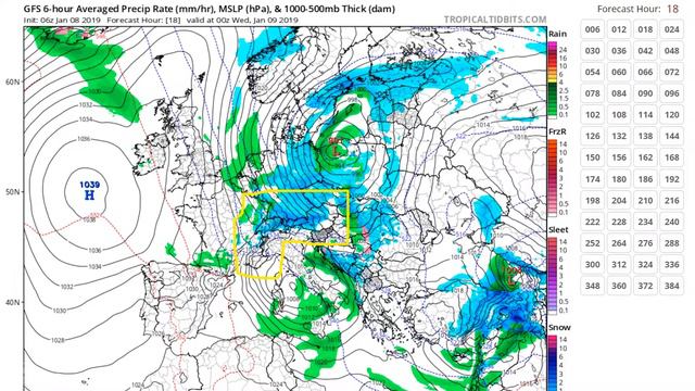 Heavy snow in Alps, ex TCs Penny Pabuk - GSO 8 Jan 2019 смотреть онлайн
