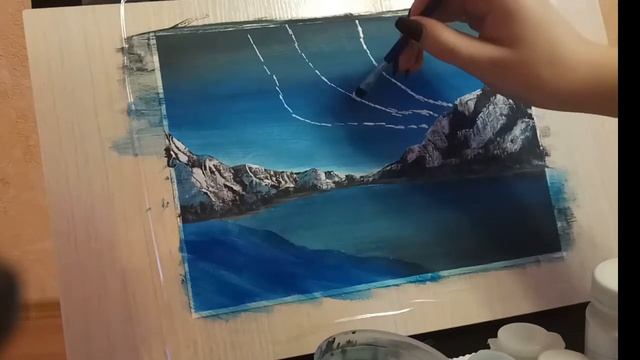 Рисуем горный пейзаж гуашью winter landscape смотреть онлайн