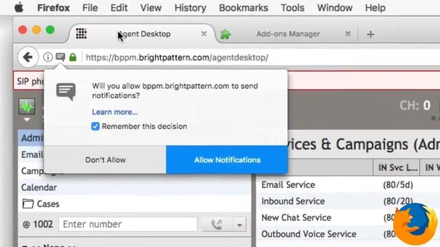 Bright Pattern Agent Desktop Helper App Firefox MR - Call Center Software смотреть онлайн