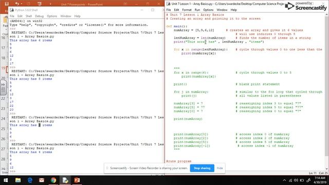 CS in Python - Unit 7 Video 1D - Length Function and Printing with Arrays смотреть онлайн