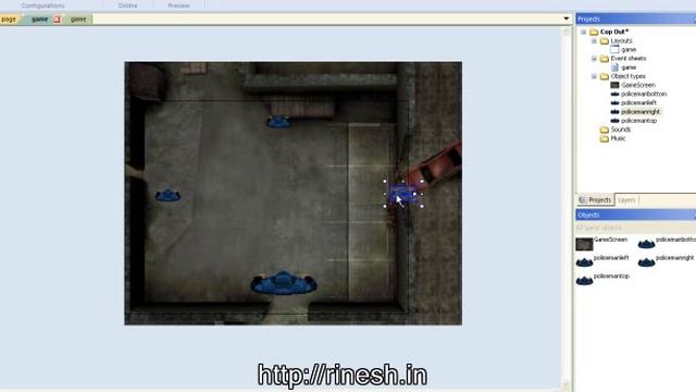 Cop Out - Construct 2 game making video 1(Cop movemet) смотреть онлайн