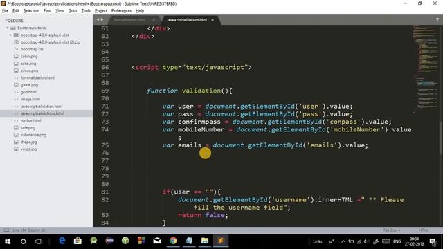 Complete Form Validation in JavaScript in Hindi [ Registration form validation using JavaScript ] смотреть онлайн
