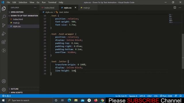 Down To Up Text Animation Using Anime JavaScript смотреть онлайн