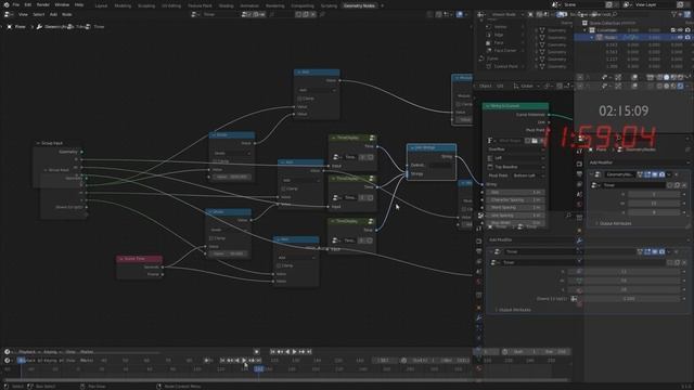 Digital Timer in Blender Geometry Nodes смотреть онлайн