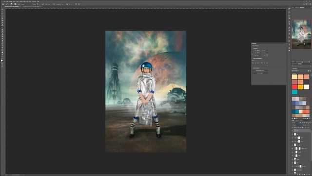Creating Illustrations in Vue and Photoshop Color toning and blending compositing elements Part 8 смотреть онлайн