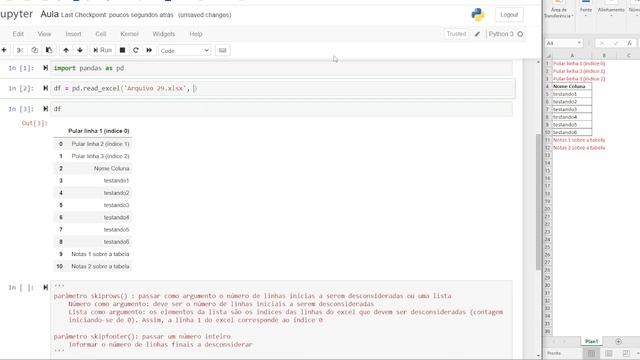 1.5 Pandas Básico: A função pd.read_excel() (Parâmetros skiprows e skipfooter) смотреть онлайн