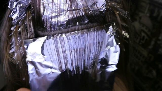 окрашивание красителем Ollin/ из желтого в пепельный/ Ash Blond/ Babylights