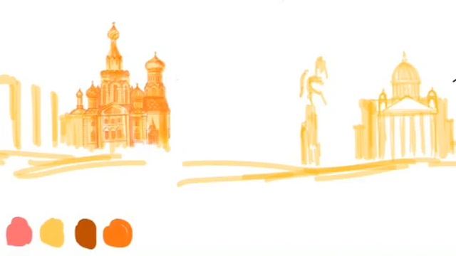 Как нарисовать цифровой пейзаж на планшете/Пк город Санкт-Петербург, Россия смотреть онлайн