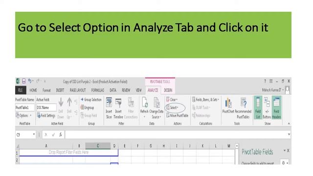 How to enable selection in Pivot Table Microsoft office excel 2013 смотреть онлайн