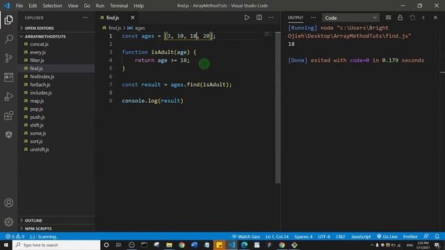 Find Array Method | Javascript Tutorial смотреть онлайн