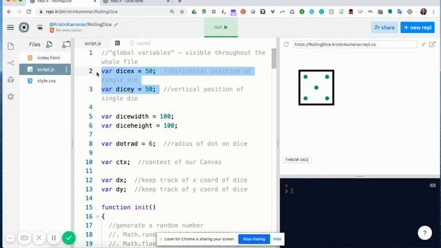Repl it, HTML5 Canvas - Rolling MULTIPLE Dice - Captioned смотреть онлайн