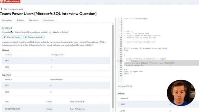 Solving REAL Microsoft SQL Interview Questions смотреть онлайн