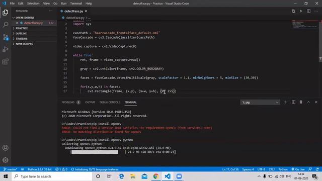 Face Detection using Python | Module 'cv2' has no 'CascadeClassifier' member | Error solved смотреть онлайн