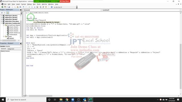 Send Mail Excel via Outlook using VBA Code смотреть онлайн