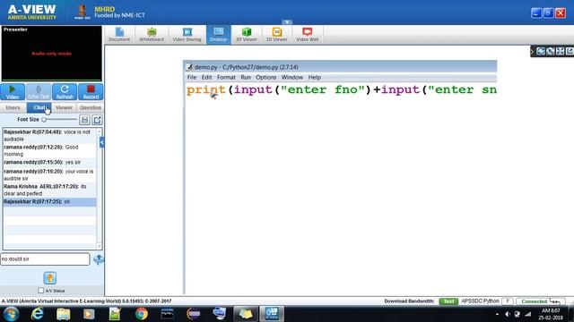 APSSDC - Introduction of Python 25/2/2018 смотреть онлайн