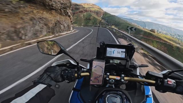 The Stock HONDA AFRICA TWIN Exhaust Sounds AMAZING! [RAW Onboard - Gran Canaria Motorcycle]