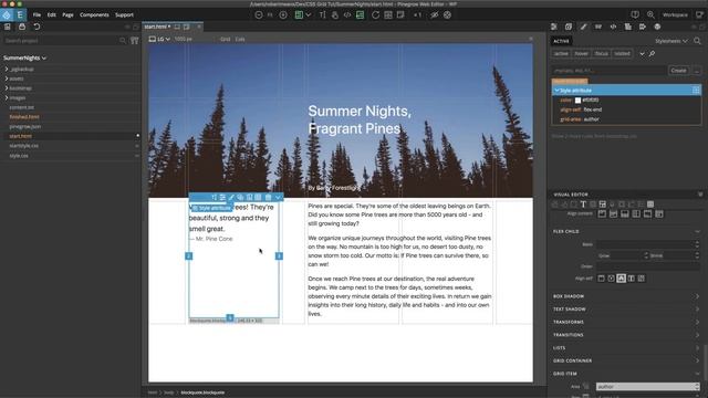 Using CSS Grid in Pinegrow - 2. Creating a page смотреть онлайн