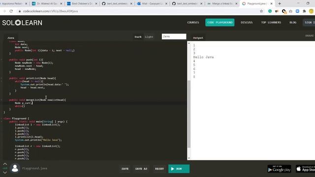 Merge a linked list into another linked list at alternate positions смотреть онлайн