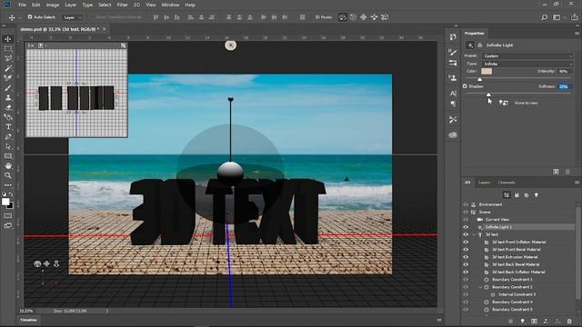 How to Make 3D Text in Photoshop and Add a Realistic Look for Its 3D Extrusion and Surface смотреть онлайн