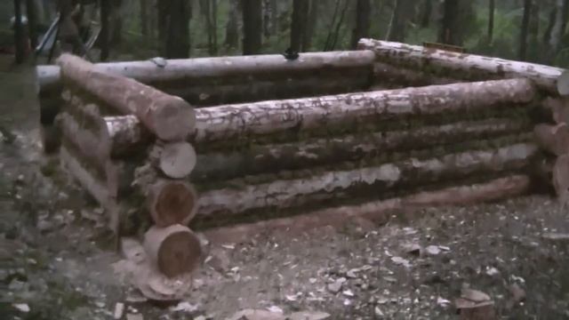 Как построить избушку-3/Сруб/Мох сфагнум/Венец сруба/Рубим чашу/ смотреть онлайн