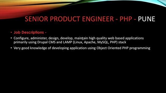 Job Opening for Senior Product Engineer PHP in Rise Smart Company Pune смотреть онлайн
