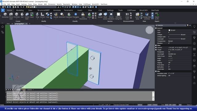 BricsCAD V20 Tutorial 156: Use of Propagate Command in BricsCAD V20 | BIM Course Hindi смотреть онлайн