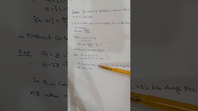 Definition of Index in group Theory with examples смотреть онлайн