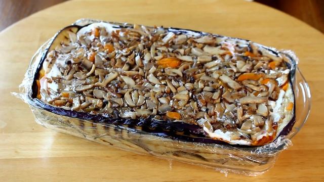 Баклажановый рулет с курицей и грибами от Довна