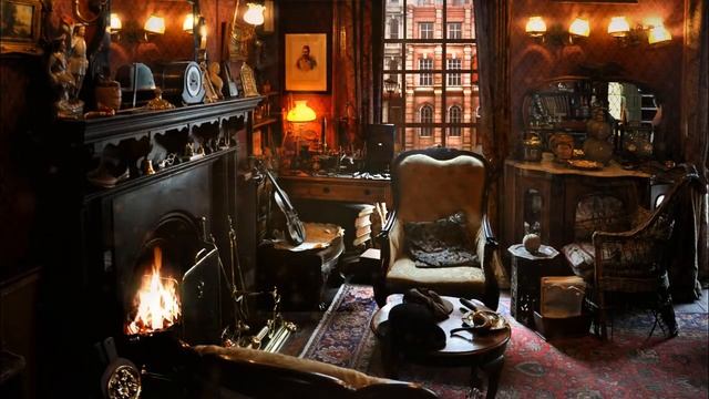 Ambience/ASMR: Sherlock Holmes Parlour, 221B Baker Street (Victorian London), 4 Hours смотреть онлайн