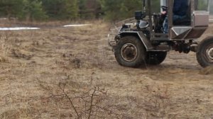 Первый выезд самодельный трактор 4*4 переломка