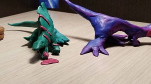 Поединок пластилиновых динозавров