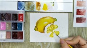 Как нарисовать лимон акварелью поэтапно. Акварель для начинающих