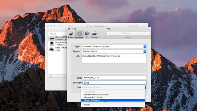 SMB printer Mac OS X Sierra смотреть онлайн