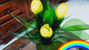 ТЮЛЬПАНЫ Цветы из пластиковых бутылок и ложек