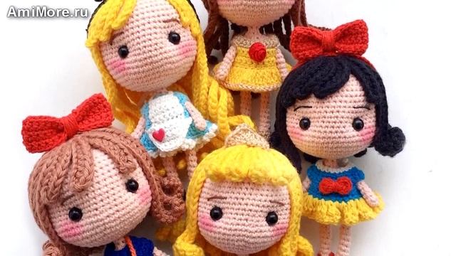Амигуруми: схема Принцесс Дисней. Игрушки вязанные крючком. Free crochet patterns. смотреть онлайн